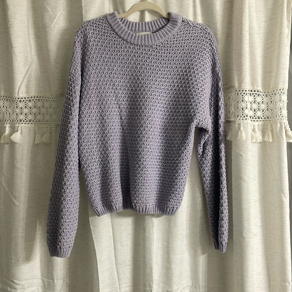 chunky crochet lavender sweater large